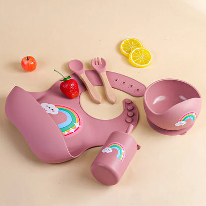 Owl, Elephant & Rainbow Baby Tableware Sets